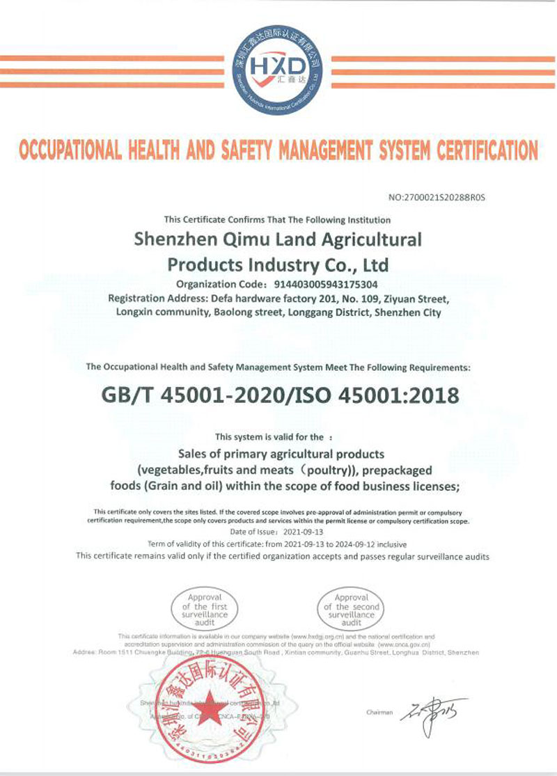 職業健康安全管理體系證書2